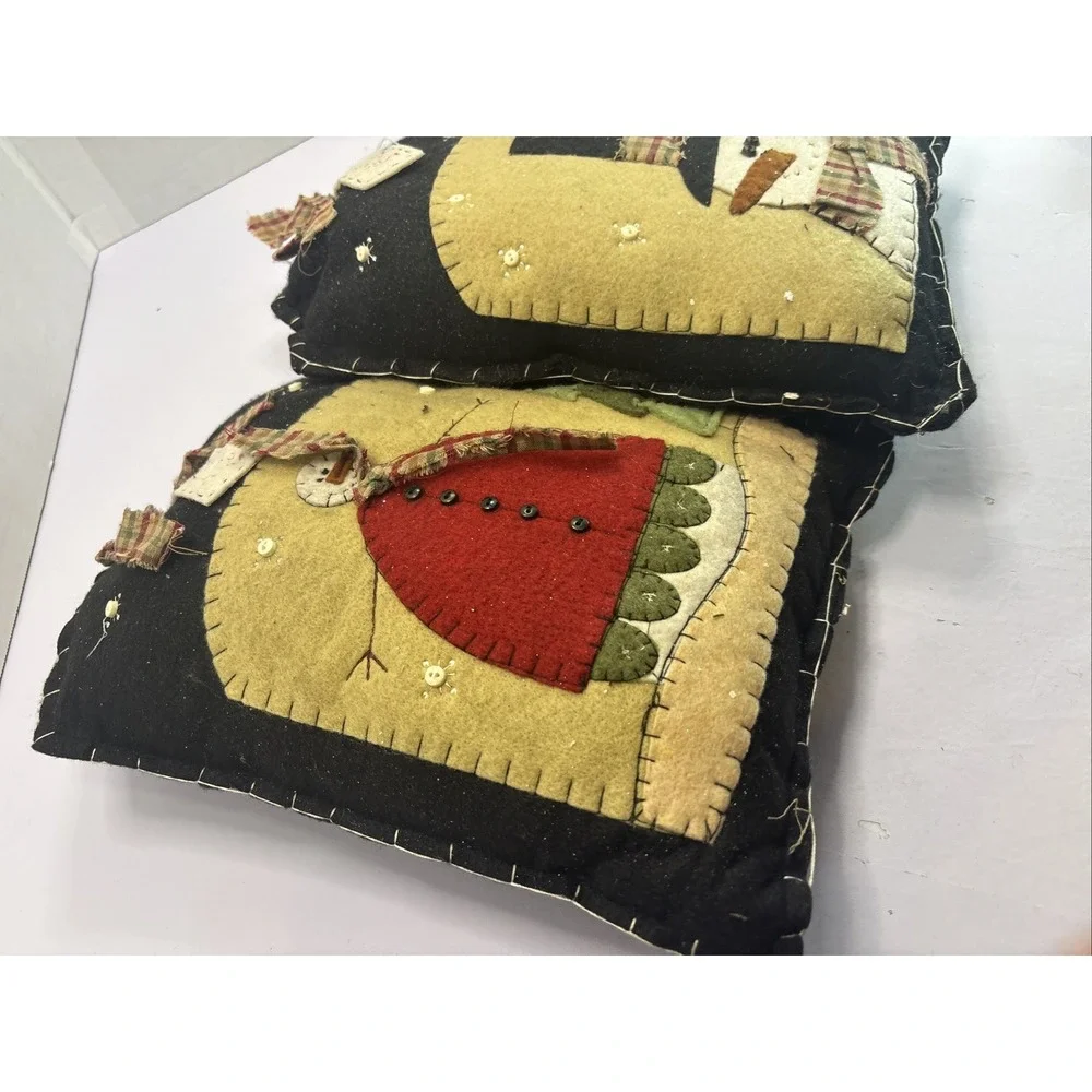 Two Decorative Pillow Snowman 9x13